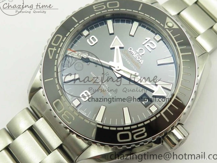 0407 Trendy Planet Ocean 43.5mm SS VSF 1:1 Best Edition Black Ceramic Bezel and Dial on SS Bracelet A8900 Super Clone 7973